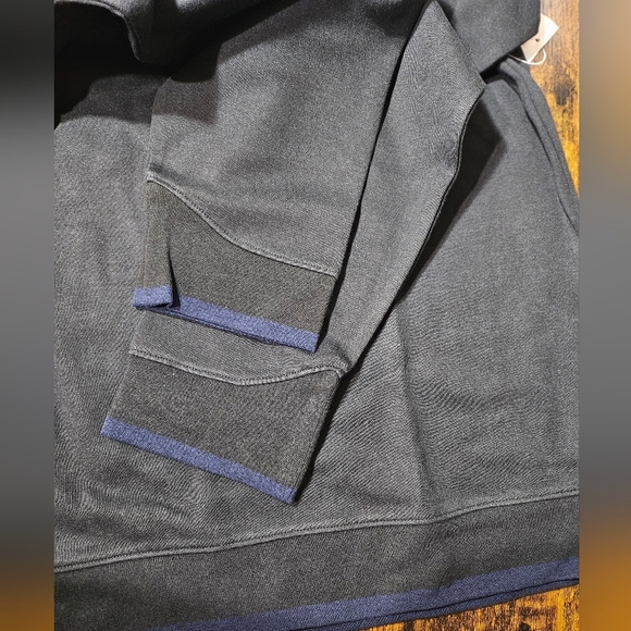 NEW Vintage Italia 1958 Black Half Zip Sweater Blue Tone XL Cotton Tencel - Picture 13 of 13